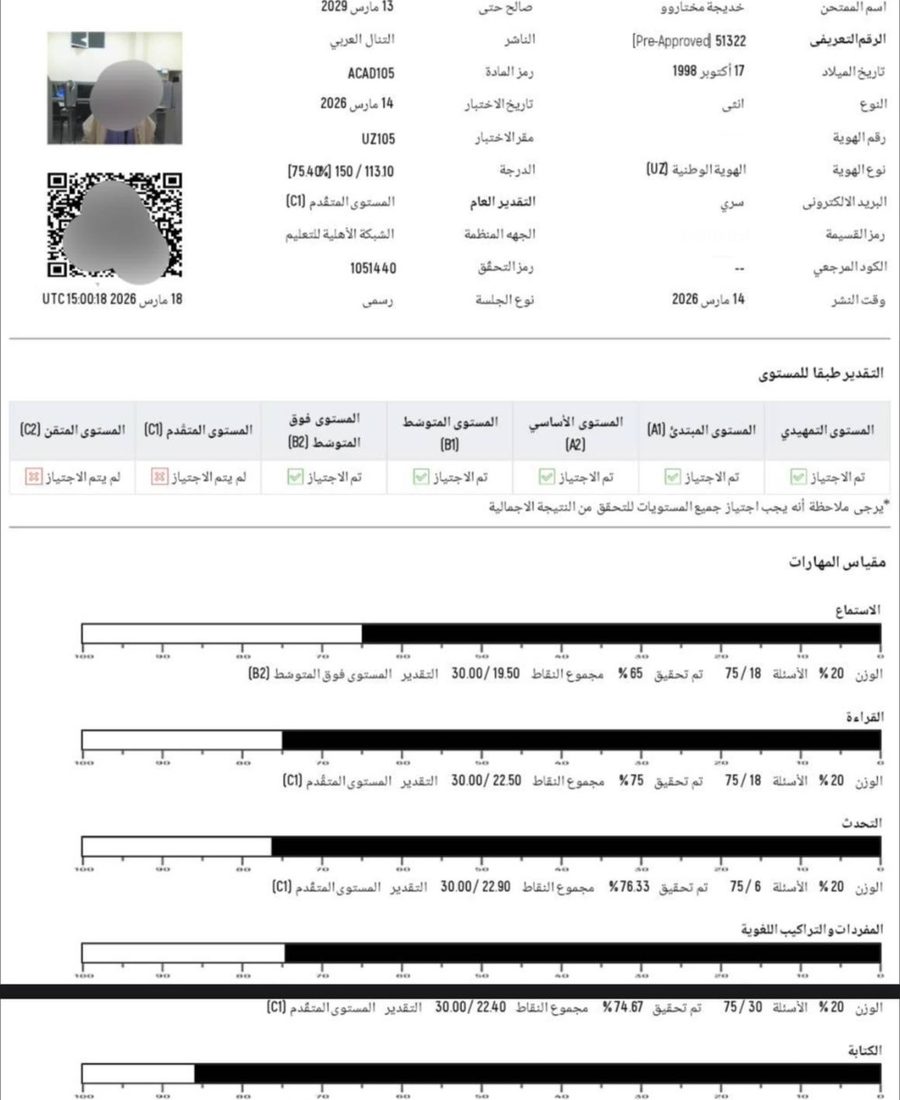 at-Tanall sertifikati · C1