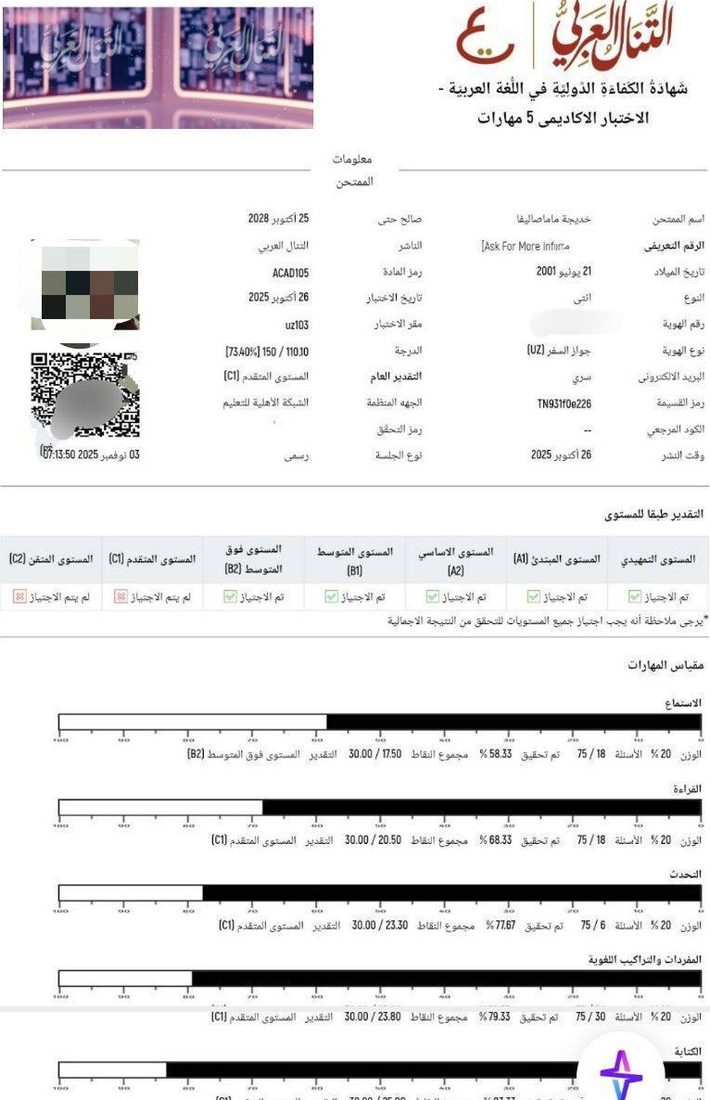 at-Tanall sertifikati · C1
